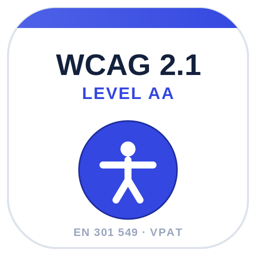 WCAG 2.1 Level AA / EN 301 549 badge